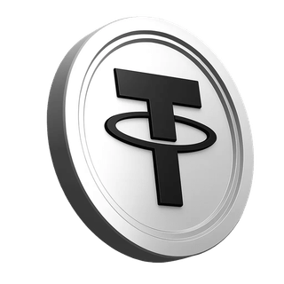 USDT Tether coin graphic featured in the platform's information section